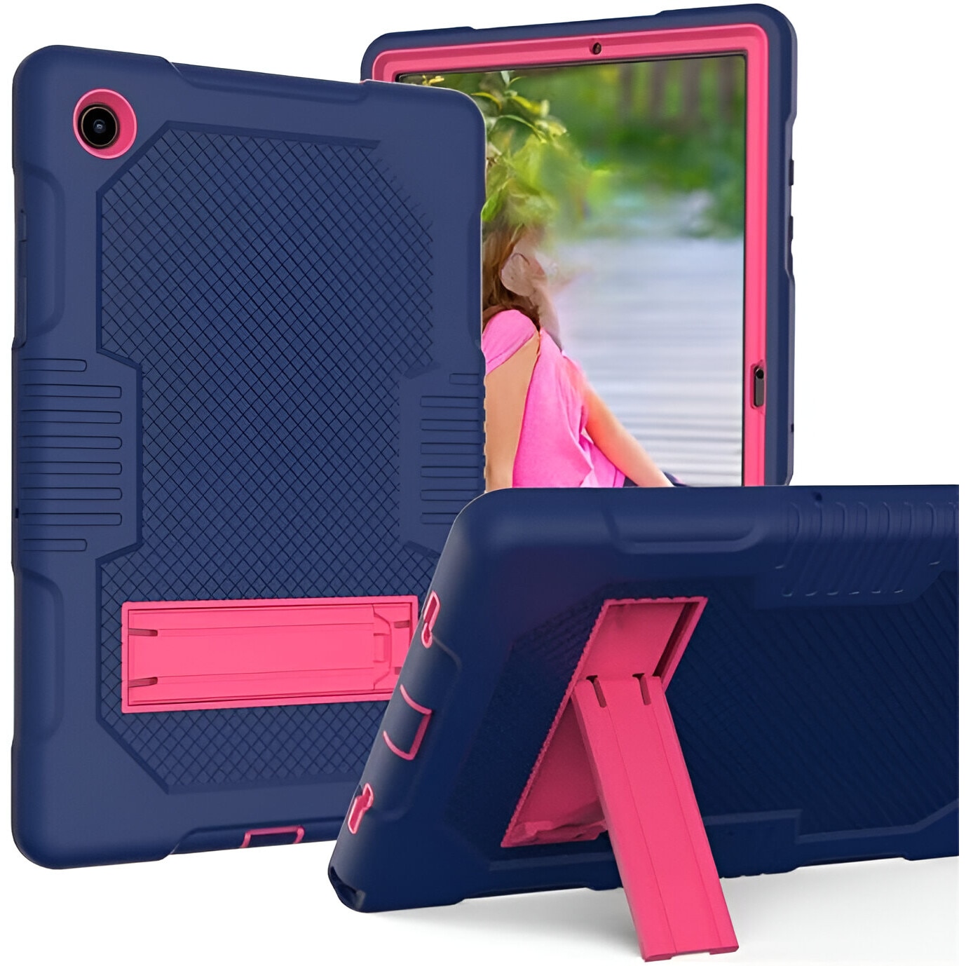 Etui cu suport pentru Samsung Galaxy Tab A8 10.5", granat, silicon, PC