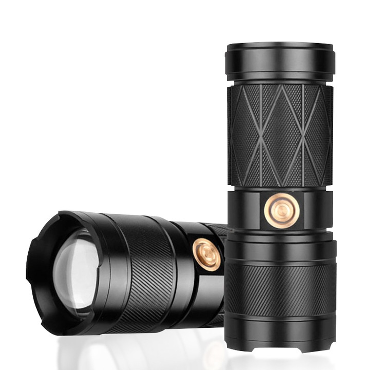 Бял лазерен фенер, Cozevdnt, алуминий, zoom, 6000mAh, 200-500m, външен