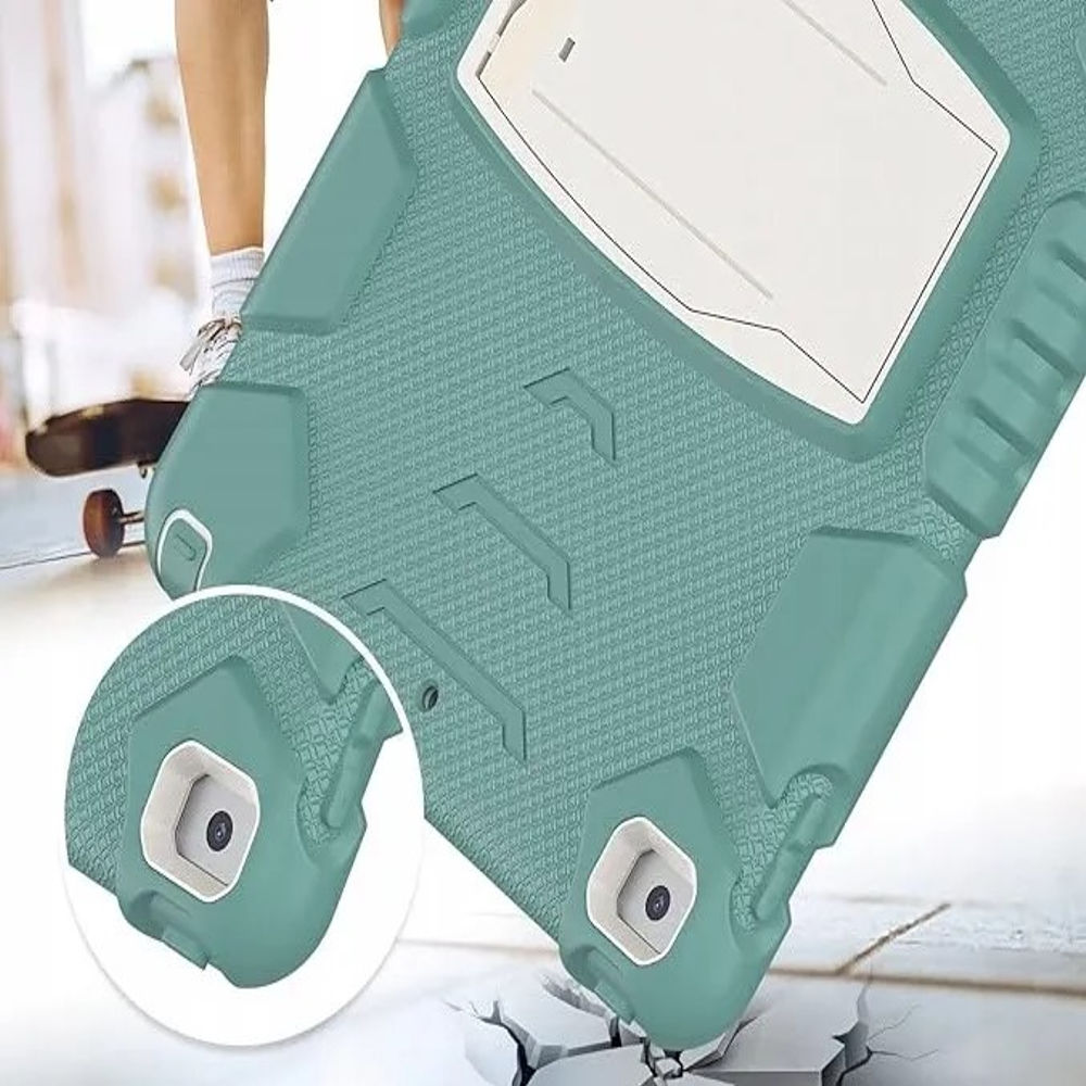Husa tablete, Samsung Galaxy Tab A8, protectie tripla, suport incorporat, verde, 10.5"
