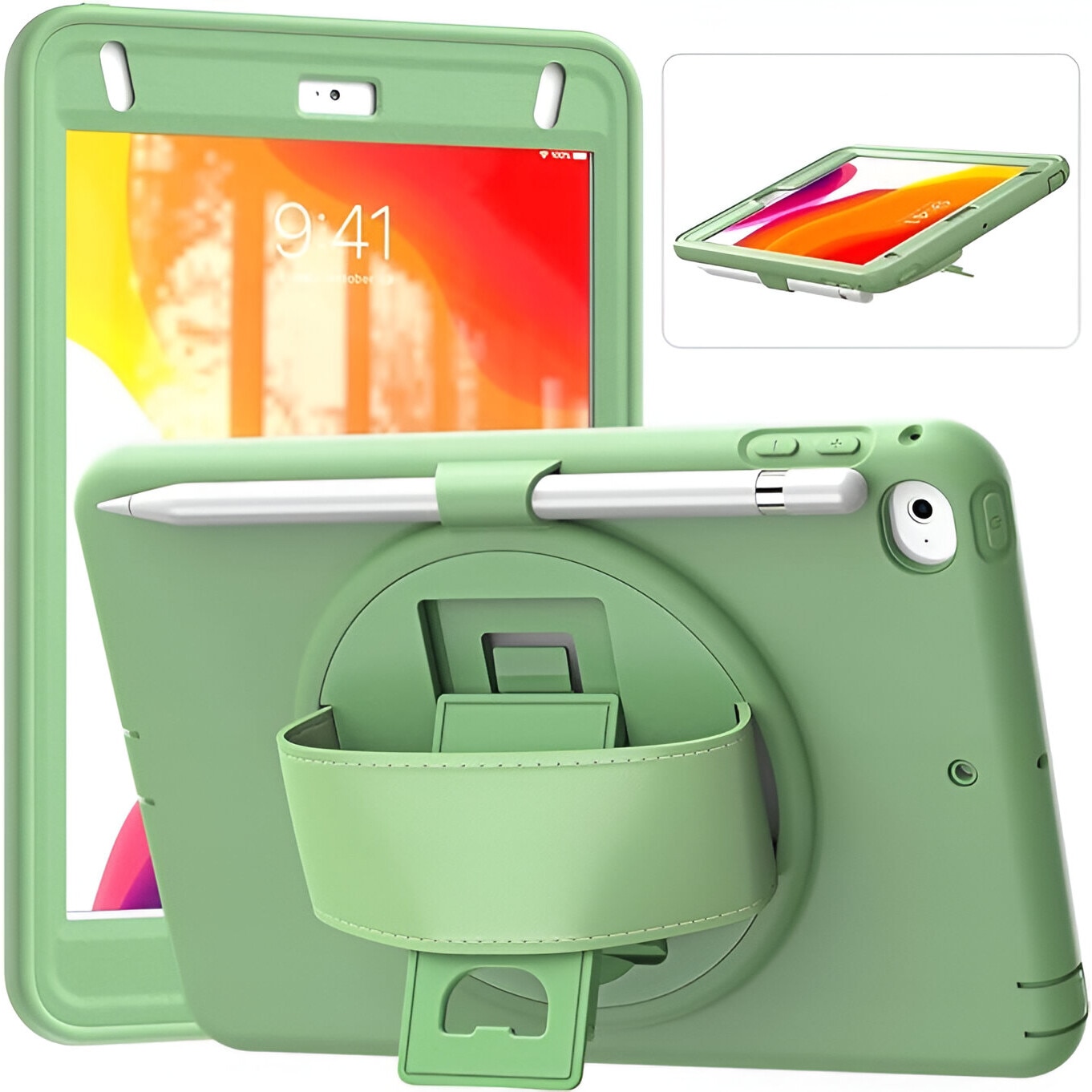 Etui pentru iPad Mini 5/Mini 4 cu suport rotativ 360°, verde, 7.9 inch
