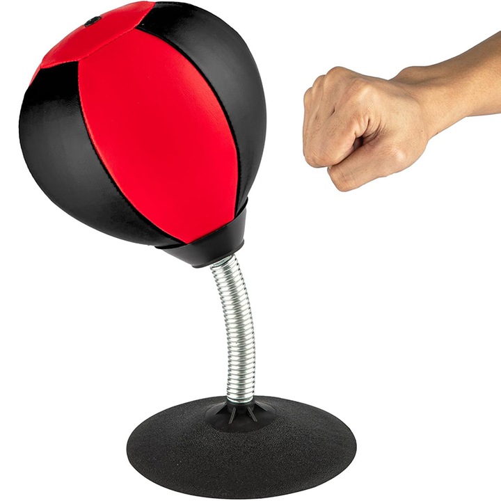 Punching Bag de birou - se fixeaza pe birou, minge antistres rezistenta, cadouri amuzante pentru sef sau coleg de serviciu, perfect pentru copii si adulti, Paste