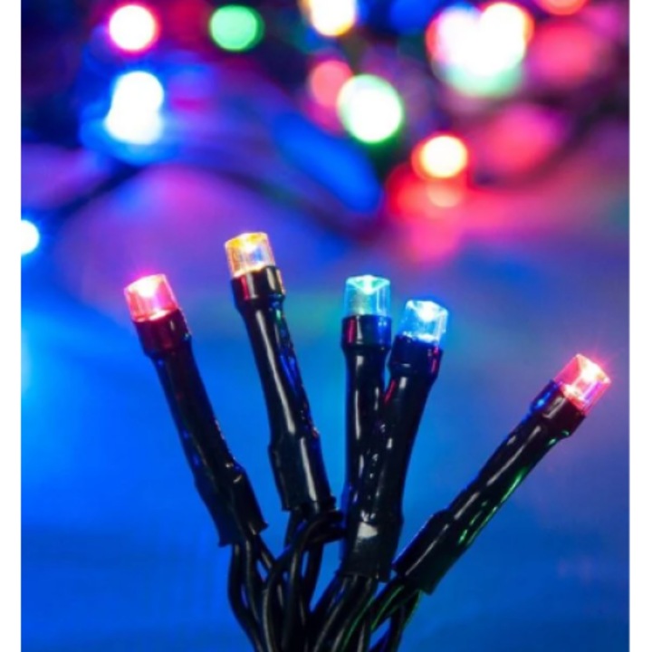 Коледни лампички със 100 LED крушки, 4.95 м, Многоцветен