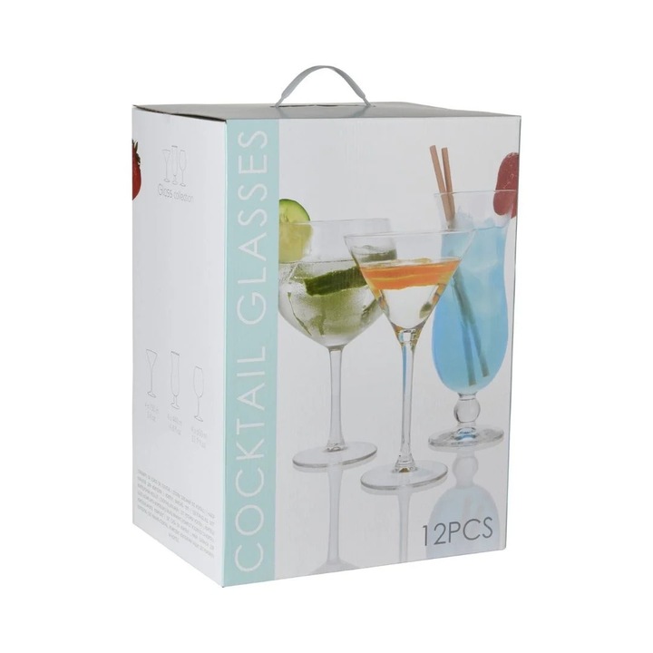 12 db talpas koktélos pohár készlet, Kiváló háztartási cikk