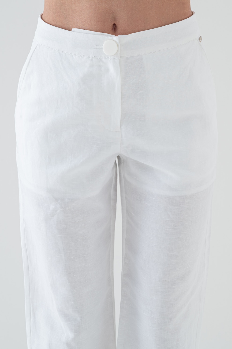 ARMANI EXCHANGE, Pantaloni din amestec de in cu croiala dreapta