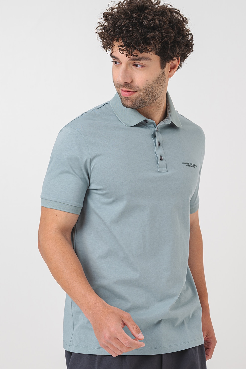 ARMANI EXCHANGE, Tricou polo regular fit, Verde persan, S