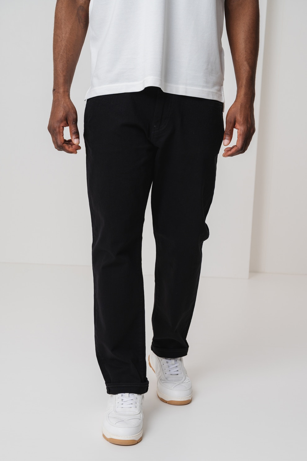 ARMANI EXCHANGE, Blugi relaxed fit cu talie medie, Negru, 32