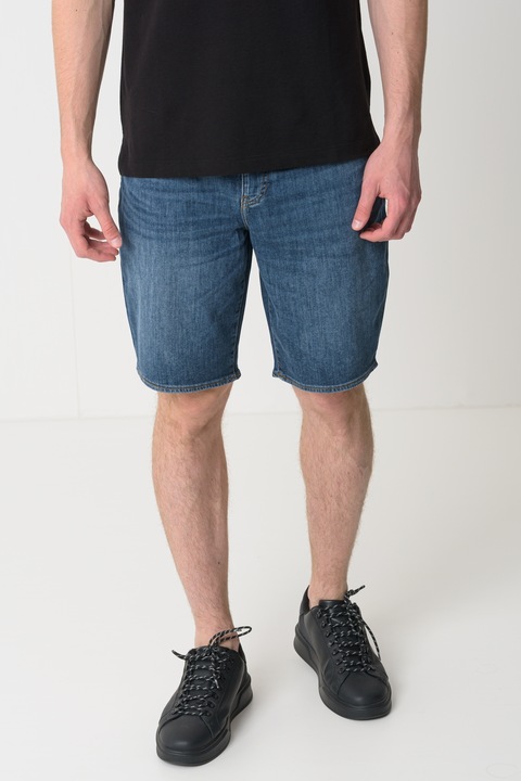 ARMANI EXCHANGE, Blugi scurti cu talie medie, Albastru inchis