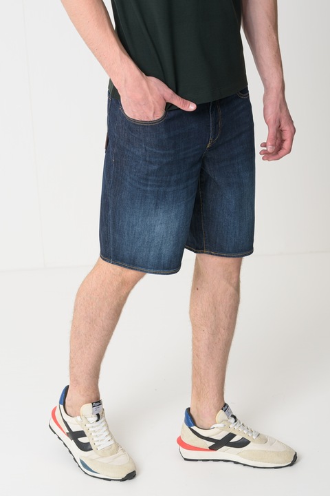 ARMANI EXCHANGE, Blugi scurti cu talie medie, Albastru melange