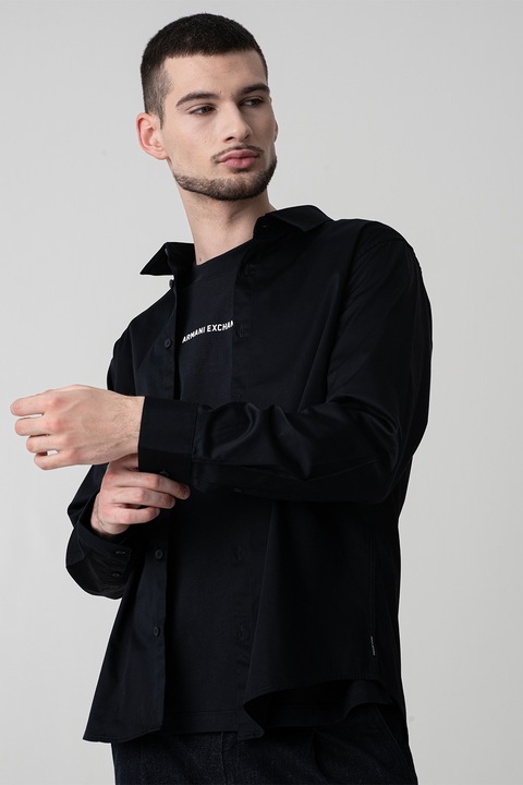 ARMANI EXCHANGE, Camasa cu maneci lungi, Albastru ultramarin