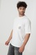 ARMANI EXCHANGE, Tricou cu decolteu la baza gatului si buzunar pe piept, Maro taupe/Alb murdar