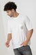 ARMANI EXCHANGE, Tricou cu decolteu la baza gatului si buzunar pe piept, Maro taupe/Alb murdar