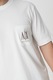 ARMANI EXCHANGE, Tricou cu decolteu la baza gatului si buzunar pe piept, Maro taupe/Alb murdar
