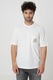 ARMANI EXCHANGE, Tricou cu decolteu la baza gatului si buzunar pe piept, Maro taupe/Alb murdar