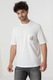 ARMANI EXCHANGE, Tricou cu decolteu la baza gatului si buzunar pe piept, Maro taupe/Alb murdar