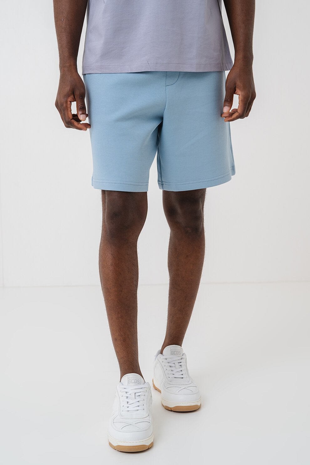 ARMANI EXCHANGE, Pantaloni scurti relaxed-fit cu talie elastica, Albastru pastel, M