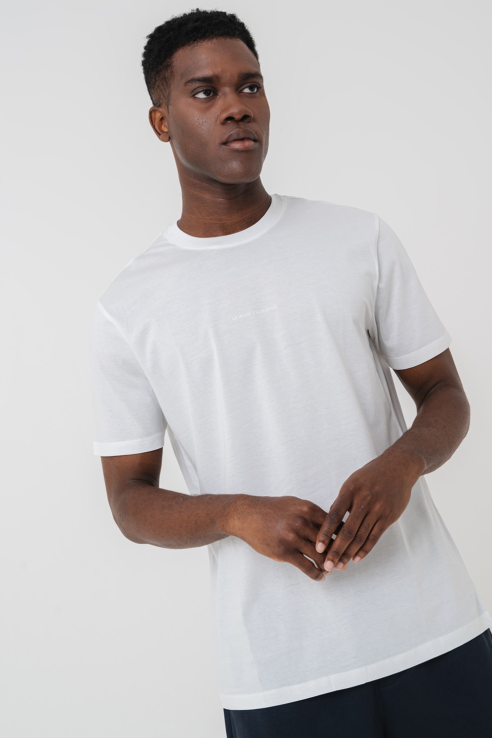 ARMANI EXCHANGE, Tricou regular-fit cu model uni, Alb, M