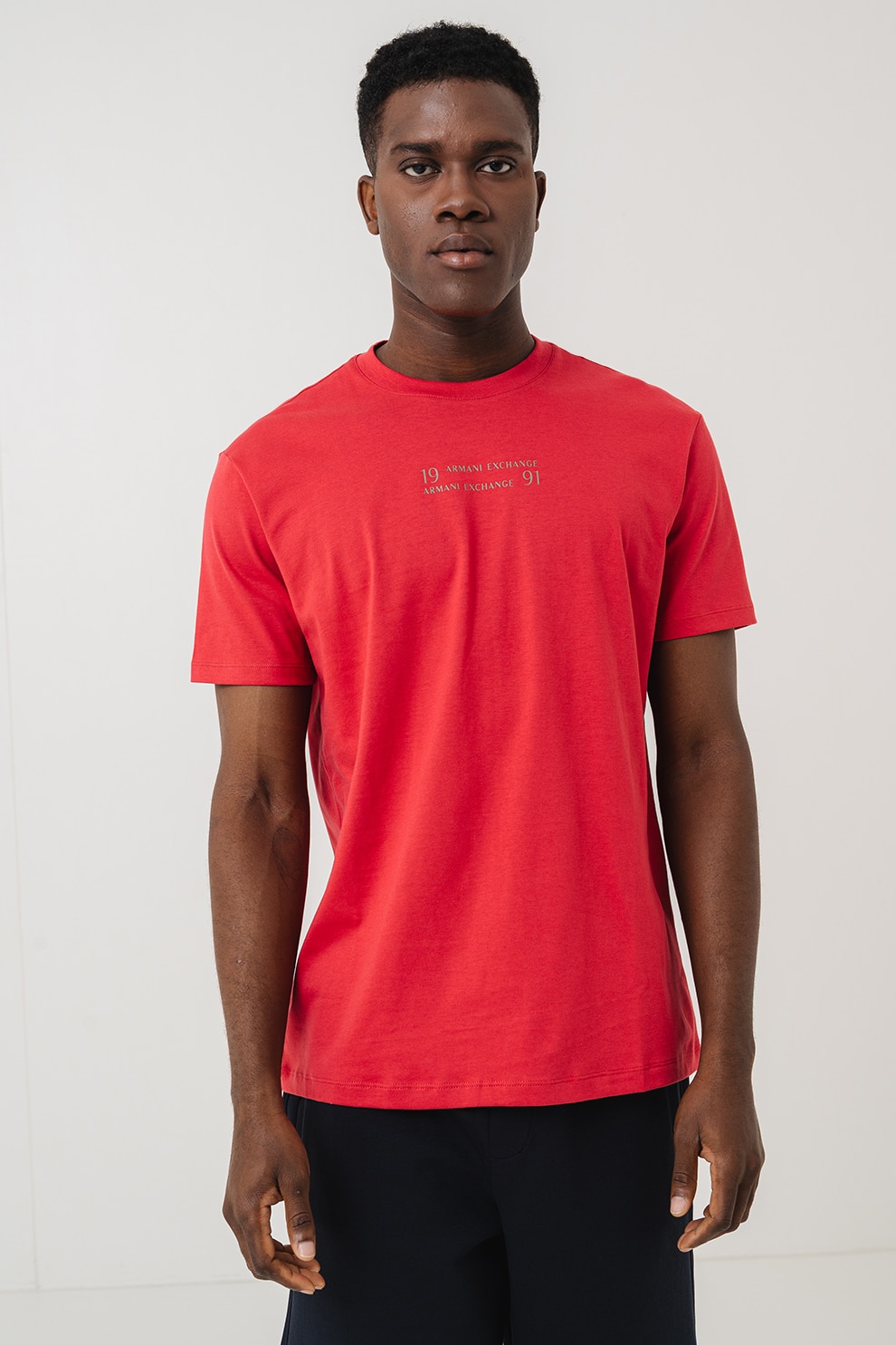 ARMANI EXCHANGE, Tricou din bumbac cu logo, Corai, L