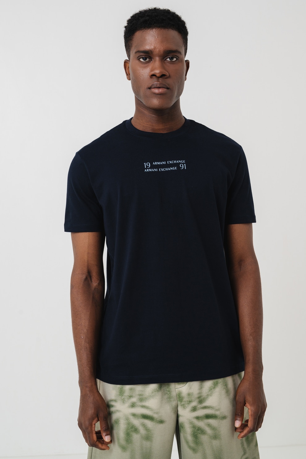 ARMANI EXCHANGE, Tricou din bumbac cu logo, Negru, S