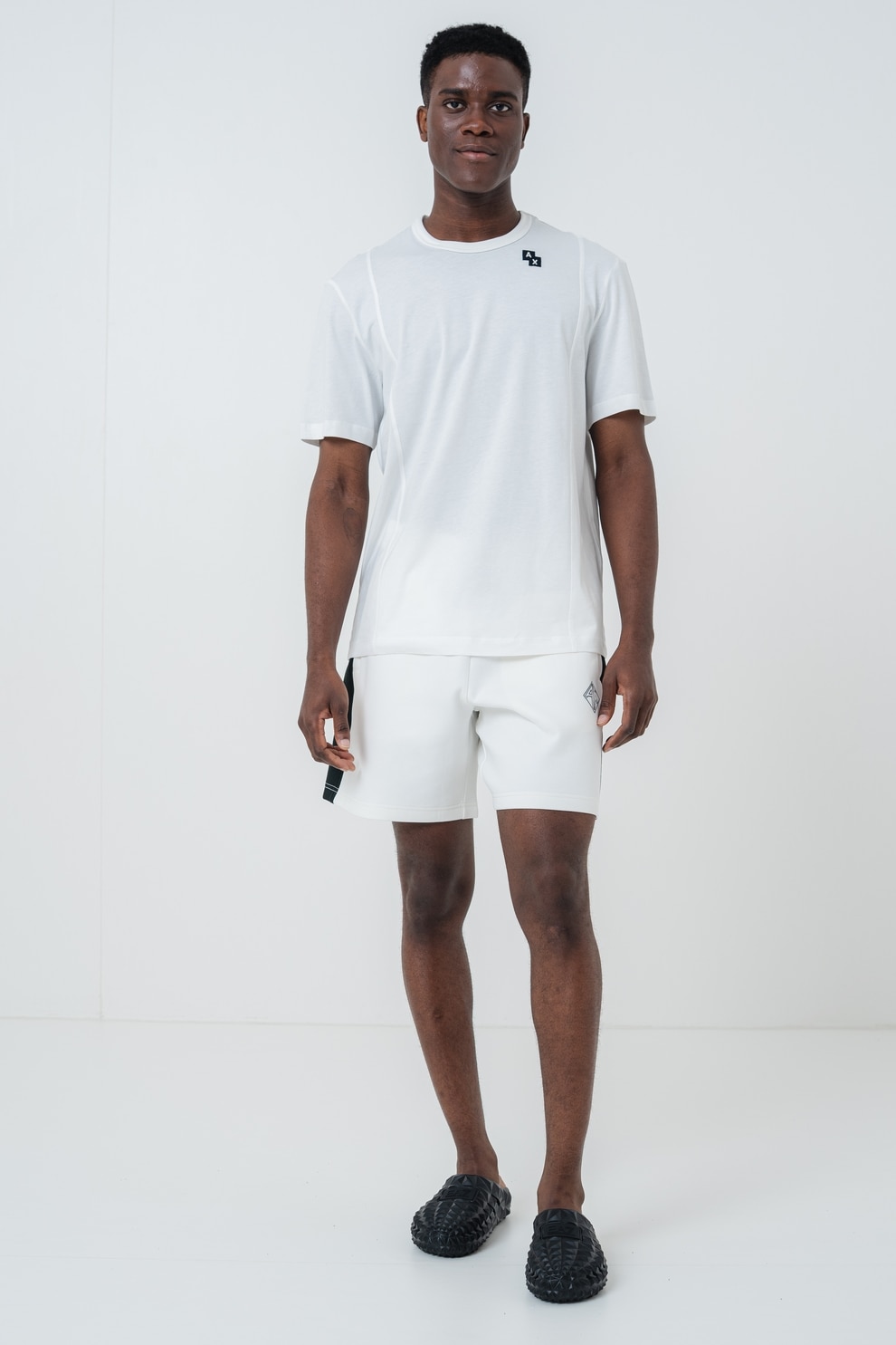 ARMANI EXCHANGE, Tricou uni cu logo, Alb, Negru, M