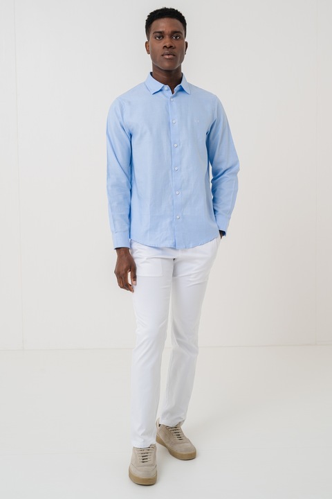 ARMANI EXCHANGE, Camasa regular-fit cu guler clasic, Alb/Albastru lavanda