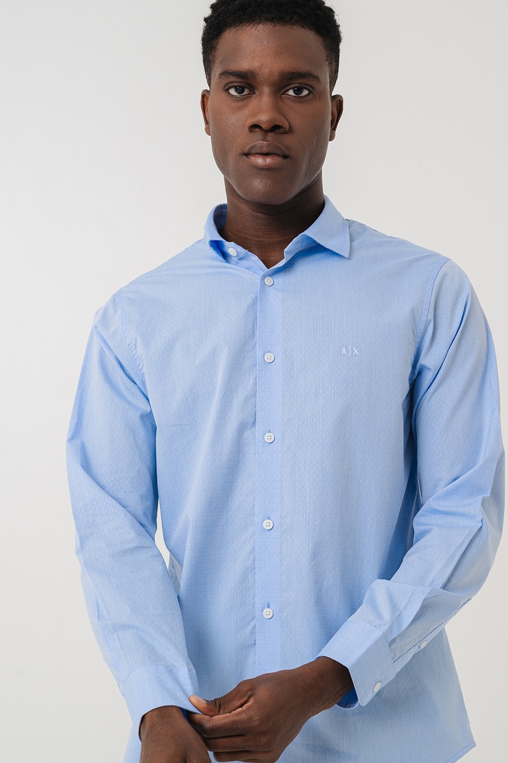 ARMANI EXCHANGE, Camasa regular-fit cu guler clasic, Albastru pastel, S