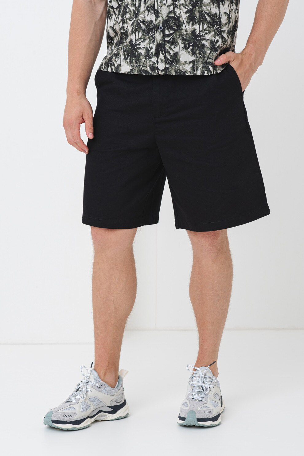 ARMANI EXCHANGE, Pantaloni scurti cu talie medie, Negru, 36