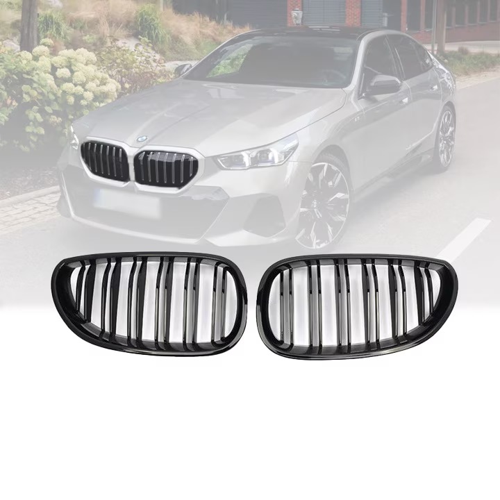 Set 2 buc grile Negre pentru BMW E60 Seria 5 2004-2010 M5 lucios Duble