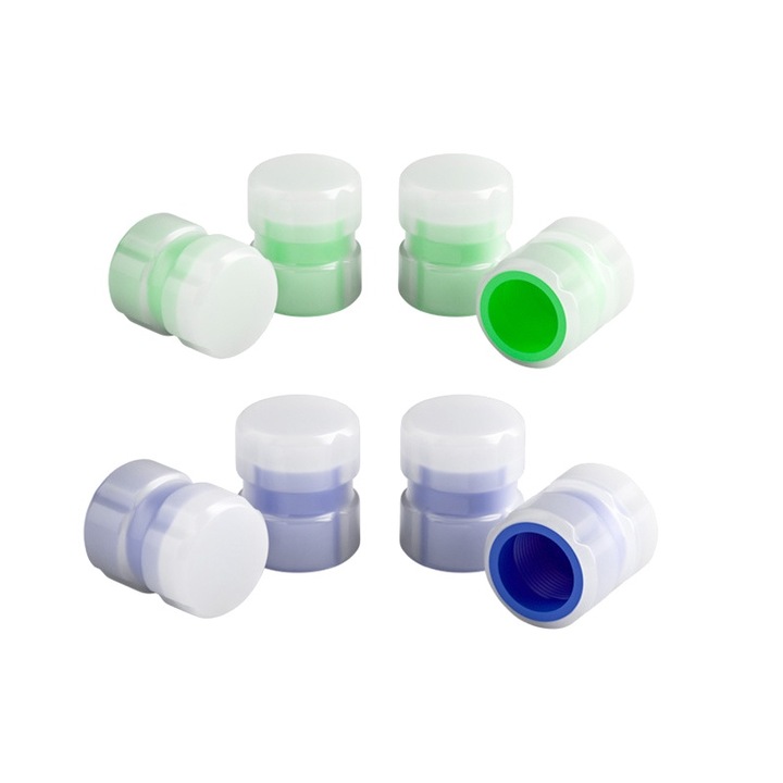 Capace de ventil pentru anvelope auto fluorescente, set 8 bucati, verde fluorescent, albastru fluorescent, ABS