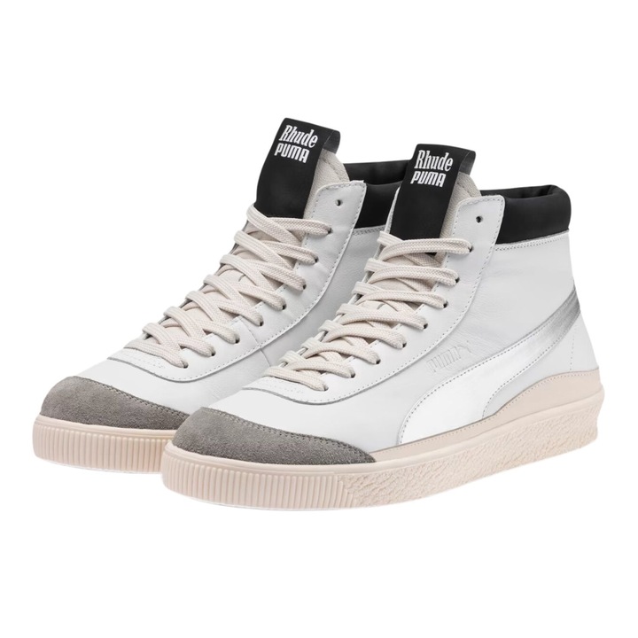 Tenisi barbati Puma Basket '68 OG Mid Rhude, piele naturala, alb, confortabili