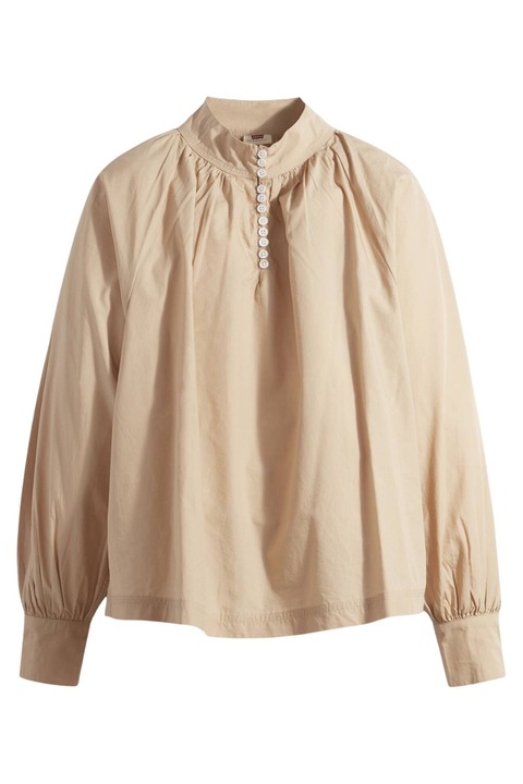 Laza bluz ragland ujjakkalwqfwqq, Bézs, S