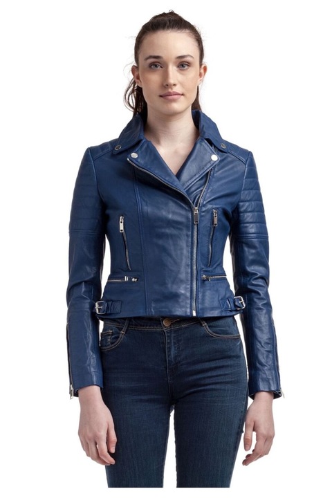 de piele naturala, Albastru