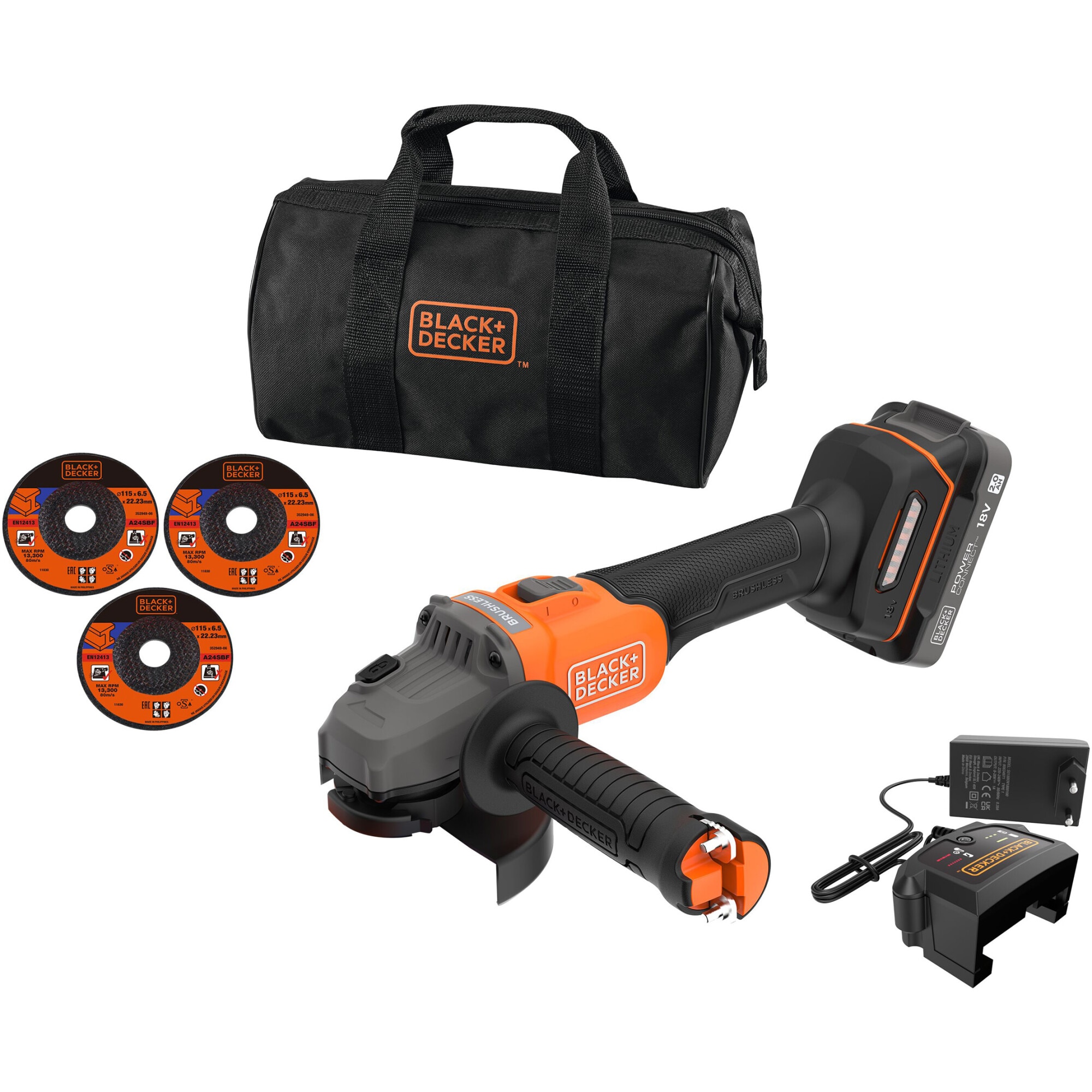 Polizor unghiular (flex) pe acumulator Black & Decker BCG6L8D1S