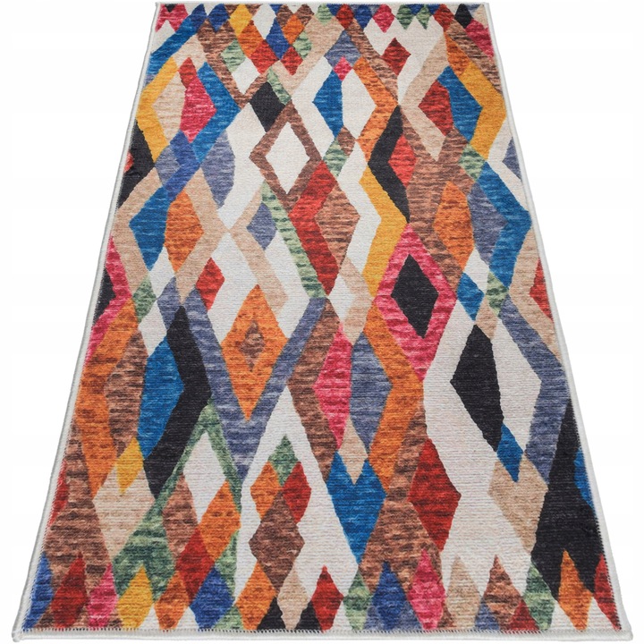 Covoare pentru bucatarie, e-floor, Mexico piksel, 50 x 120 cm, cu parul scurt, model geometrice, pentru alergici, antiderapant, lavabil la masina, dreptunghi, 8mm, poliester, Multicolor