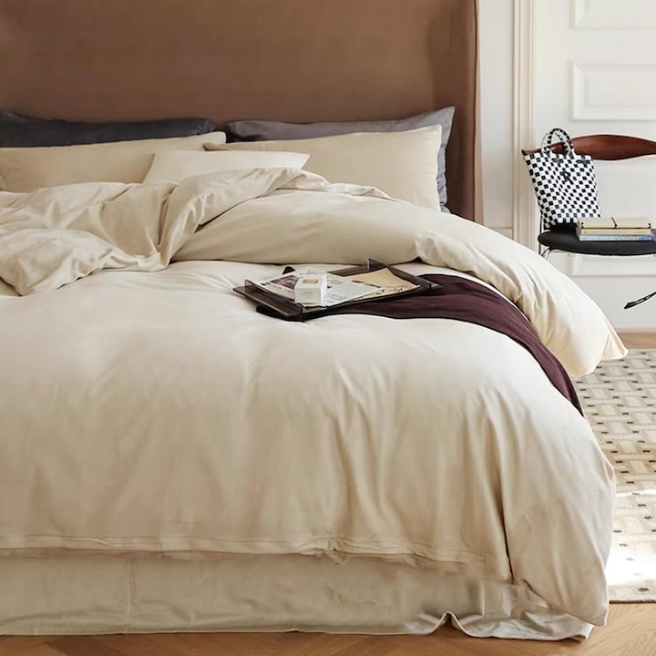 Omela paplanhuzat, 245 x 260 cm, polár, mikroszálas, kasmír típusú, bézs színű