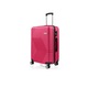 Troler mare Bezubi POLO, bagaj de cala, 76 x 50 x 32 cm, volum 120 l, maner telescopic, 4 roti duble silentioase, rotire 360°, inchidere cu fermoar si cifru, compartimentare cu buzunar, material ABS Anticasabil, fucsia