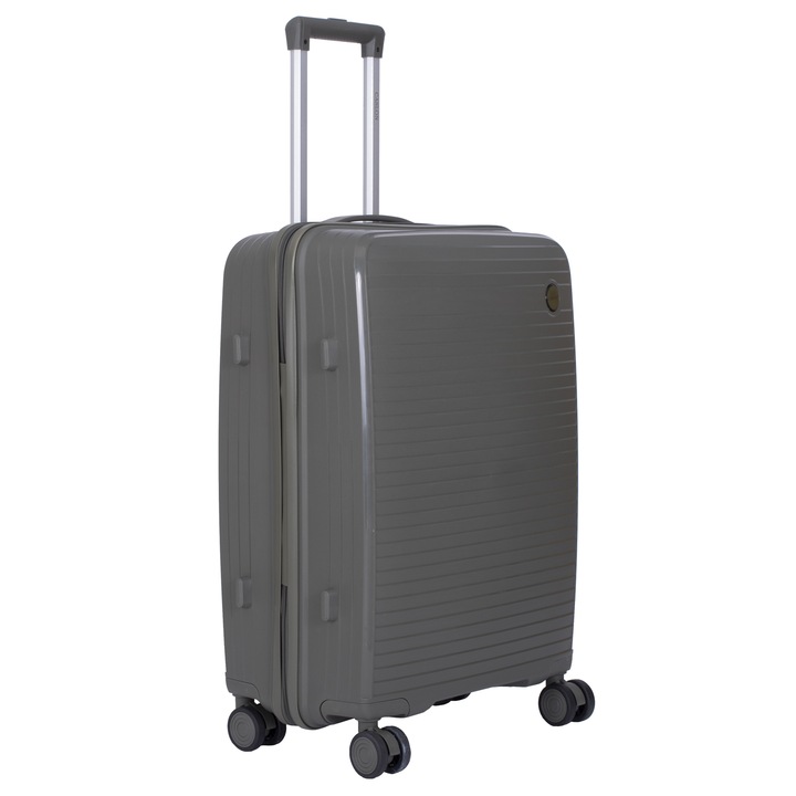 Troler Marime S, 55X36X20 cm, 4 roti duble cu rotatie 360°, material Polipropilena special flexibil anti-casabil, Extensibil, Verde inchis, 166, CASLON ®