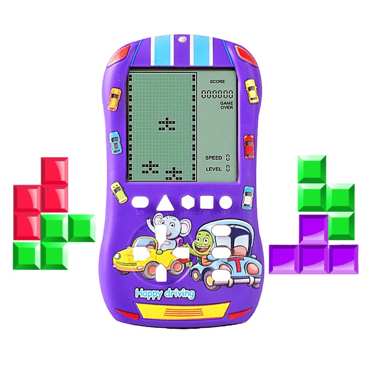 Consola de jocuri Retro Tetris cu Ecran Mare Brick Game Portabil de Buzunar Consola joc clasic Tetris Mov SprintMag®