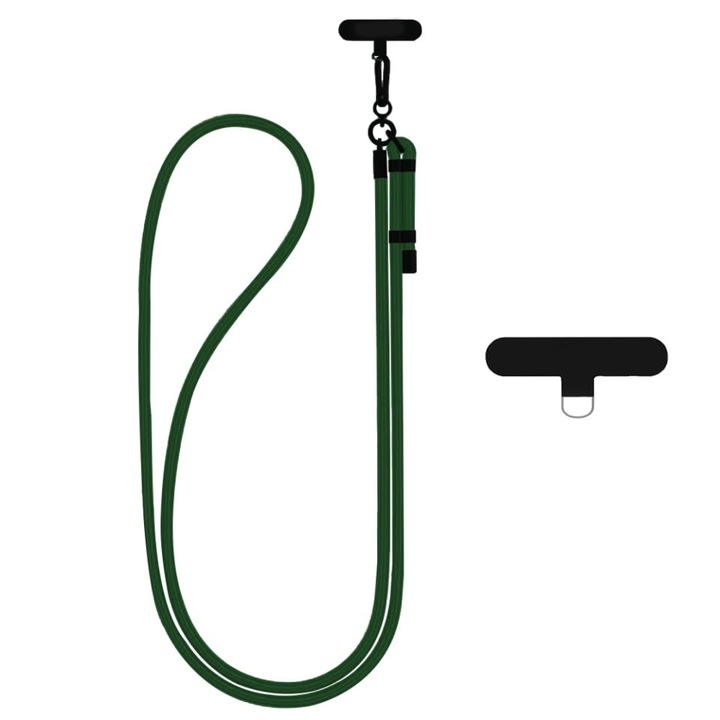 Snur Universal pentru telefon, curea antifurt pentru majoritatea smartphone-urilor, suport reglabil pentru umar, RCS1 - Verde inchis