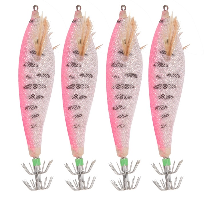 Enforose mesterséges tintahal csali készlet, világító rúd nyílással, 4 db