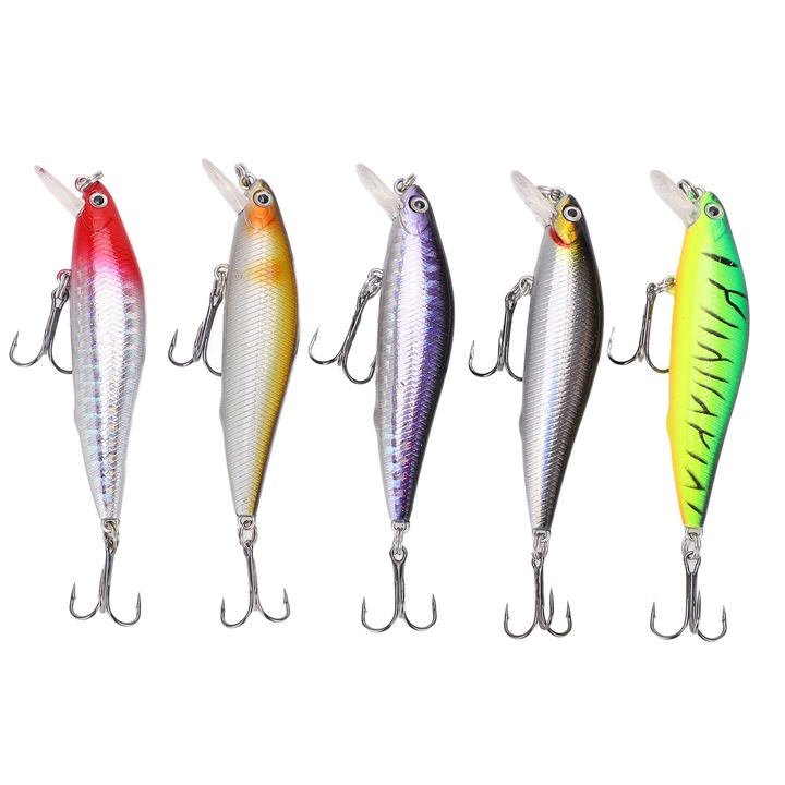 5 darabos horgászcsali készlet, Enforose beépített acél úszócsali édesvízi és sós vízi horgászathoz