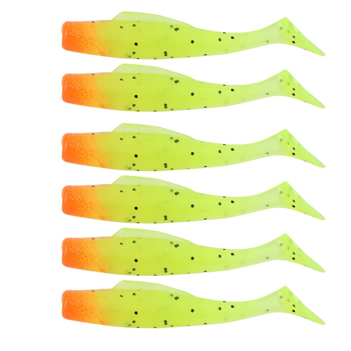 6 db műcsali szett, Enforose, fej nélküli, T-alakú farok, sárga/narancs