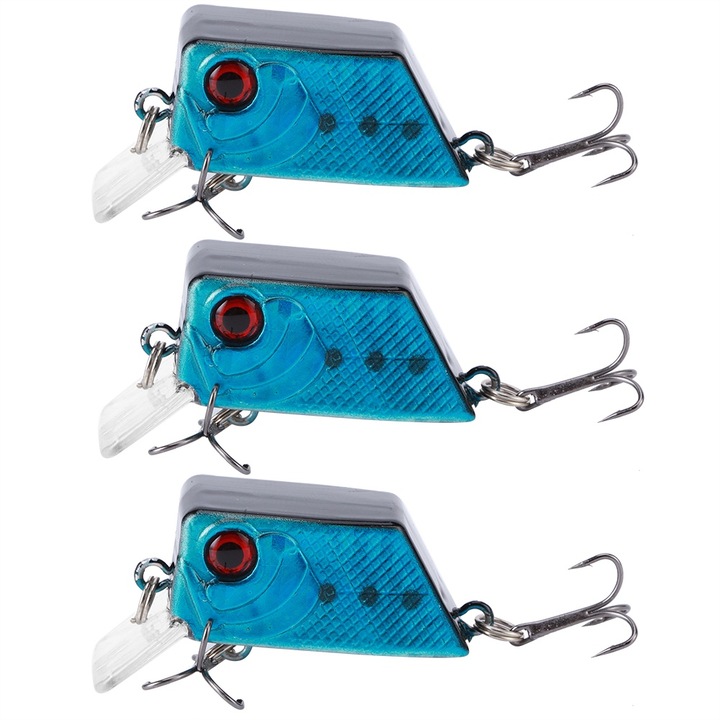 3 db műcsali szett, Enforose, négyzet alakú, kék/ezüst