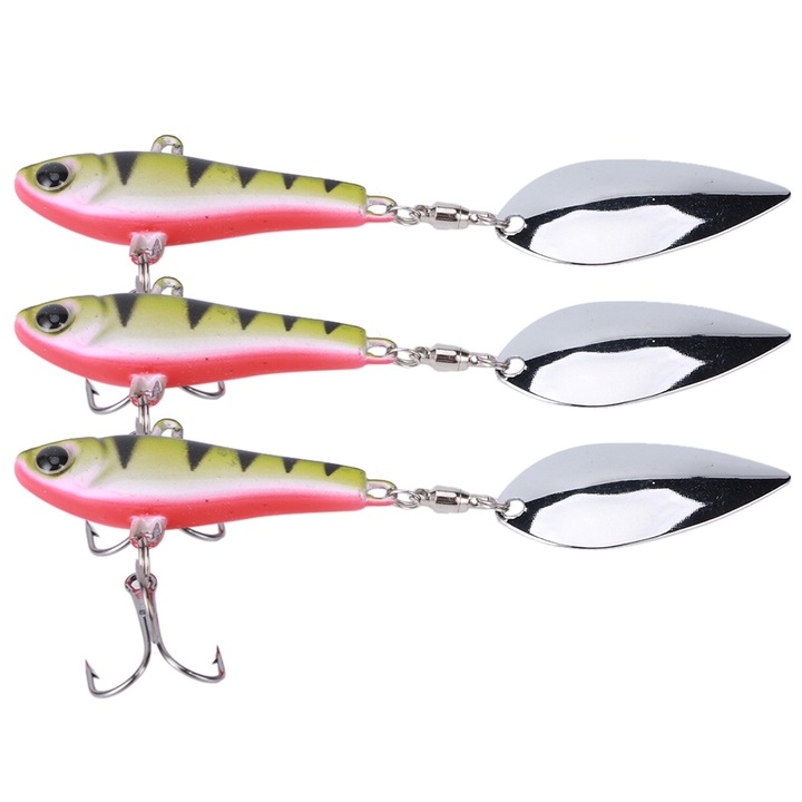 3 db Enforose műcsali készlet, flitteres, alumínium, forgó