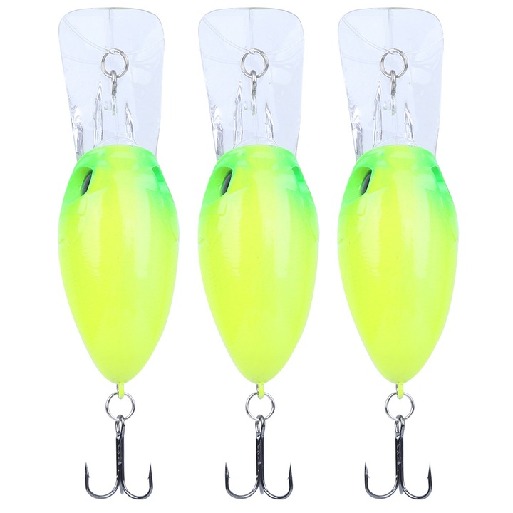 Jormftte horgászos pillanatok, 3 db-os készlet, ABS anyag, zöld