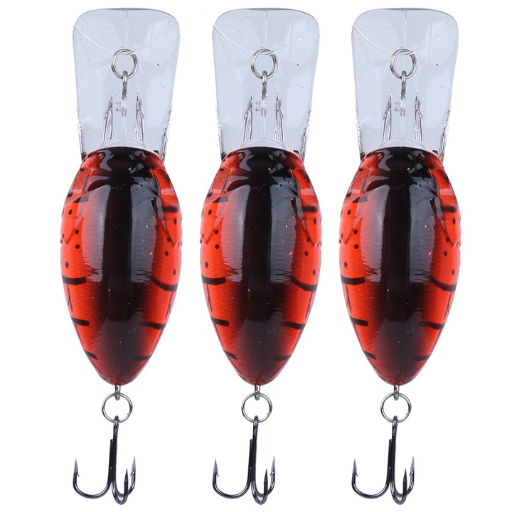 Jormftte horgászcsali, 3 db-os szett, ABS anyag