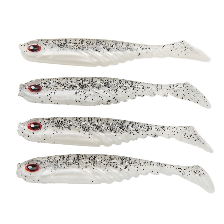 4 db AR48 75 mm/3,2 g műcsali T-farokkal, puha PVC csali, dupla színű jigging csali, wobblerek, műcsalikészlet