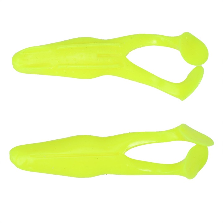2 db/tétel 105 mm 13 g Béka alakú halcsali, valósághű puha horgászcsalik (4 fluoreszkáló sárga)