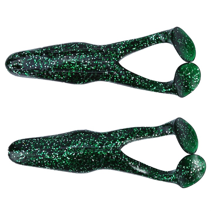 Béka alakú, puha, élethű halcsali, 2 db