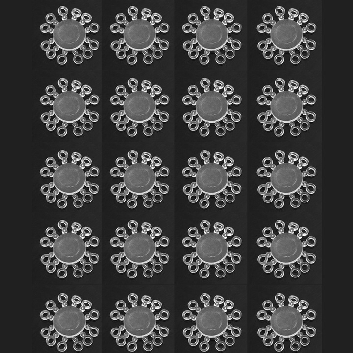 Set 20 benzi transparente pentru momeala, Enforose, 3 dimensiuni, design fulg de nea