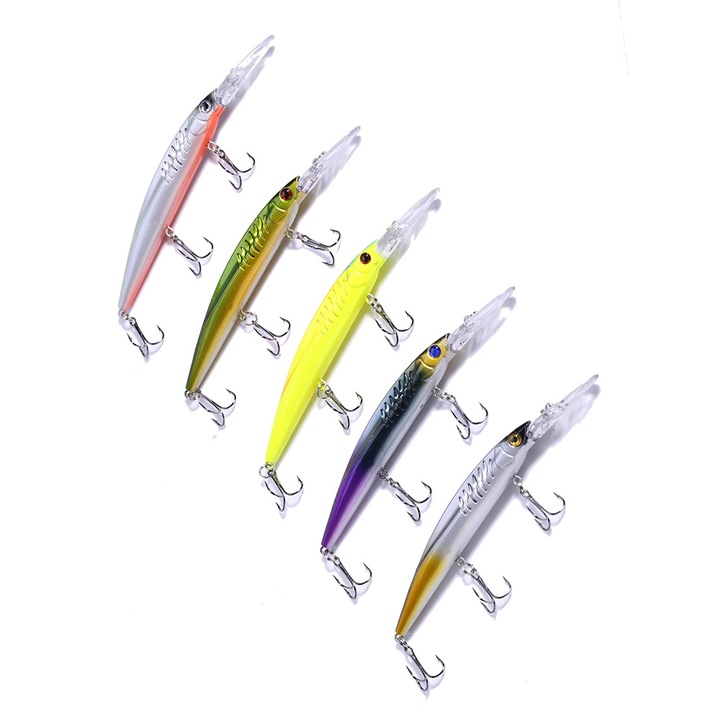 Enforose 5 db-os horgászcsali készlet, ABS műanyag, 3D, 15.2cm, többszínű